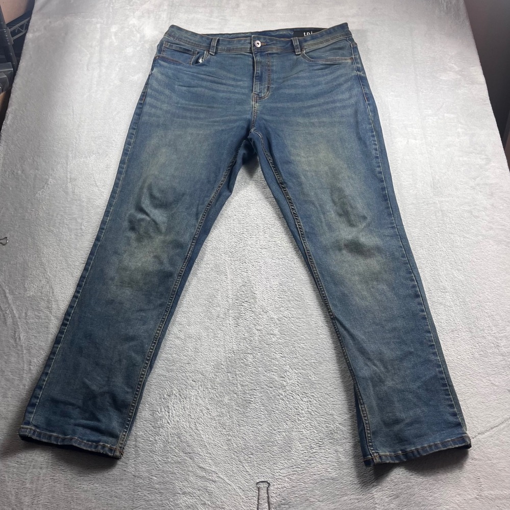 tpj The Perfect Jean Mens 38x32 Athletic Fit Blue Denim Stretch Jeans 38 x 32